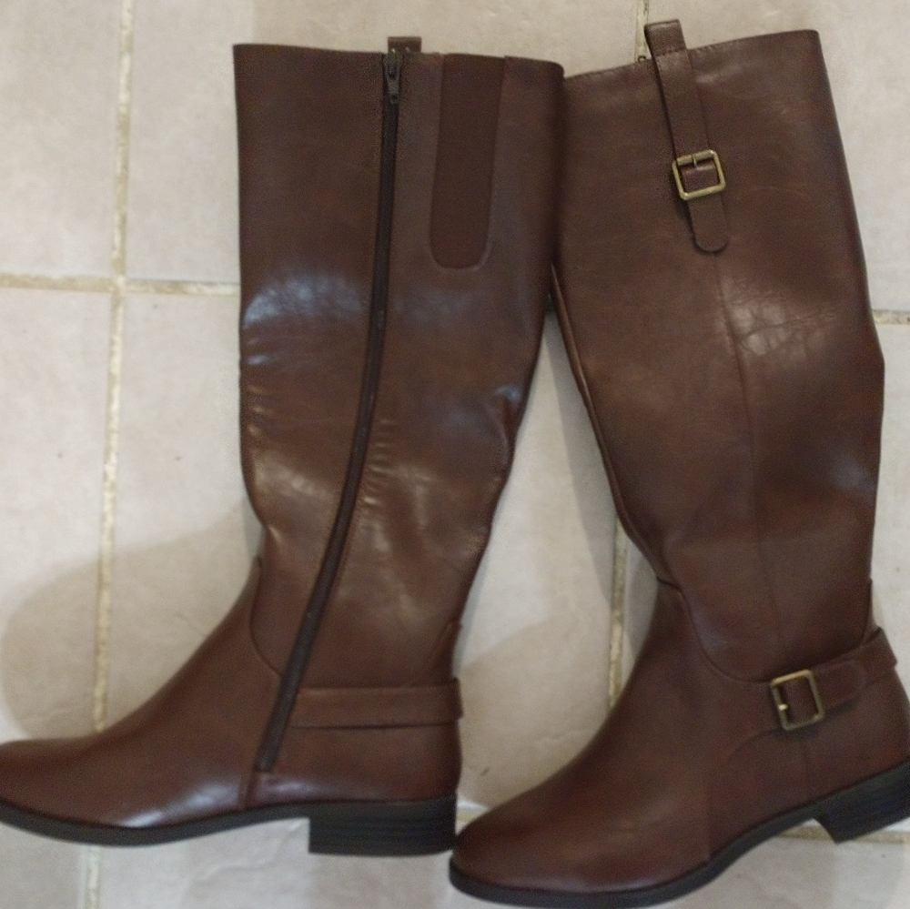 Brown, riding boots